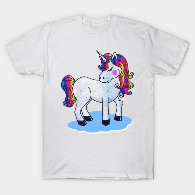 Unicorn colorful cloud gifts T-Shirt by albaley